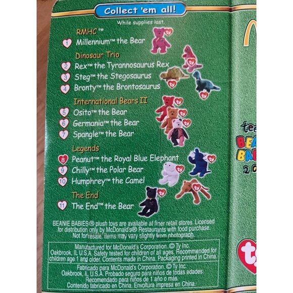 TY McDonalds Teenie Beanie Babies 2000 "Peanut" The Elephant 4" Plush Toy NIB - Picture 4 of 4